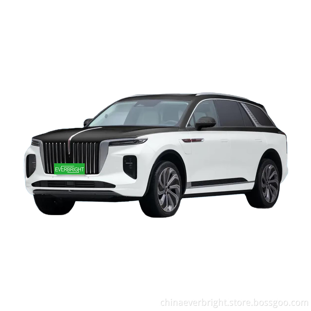 Cool black and white Hongqi E-HS9 Flagship electric car, with Luxurious interior , 200km/h Max Speed